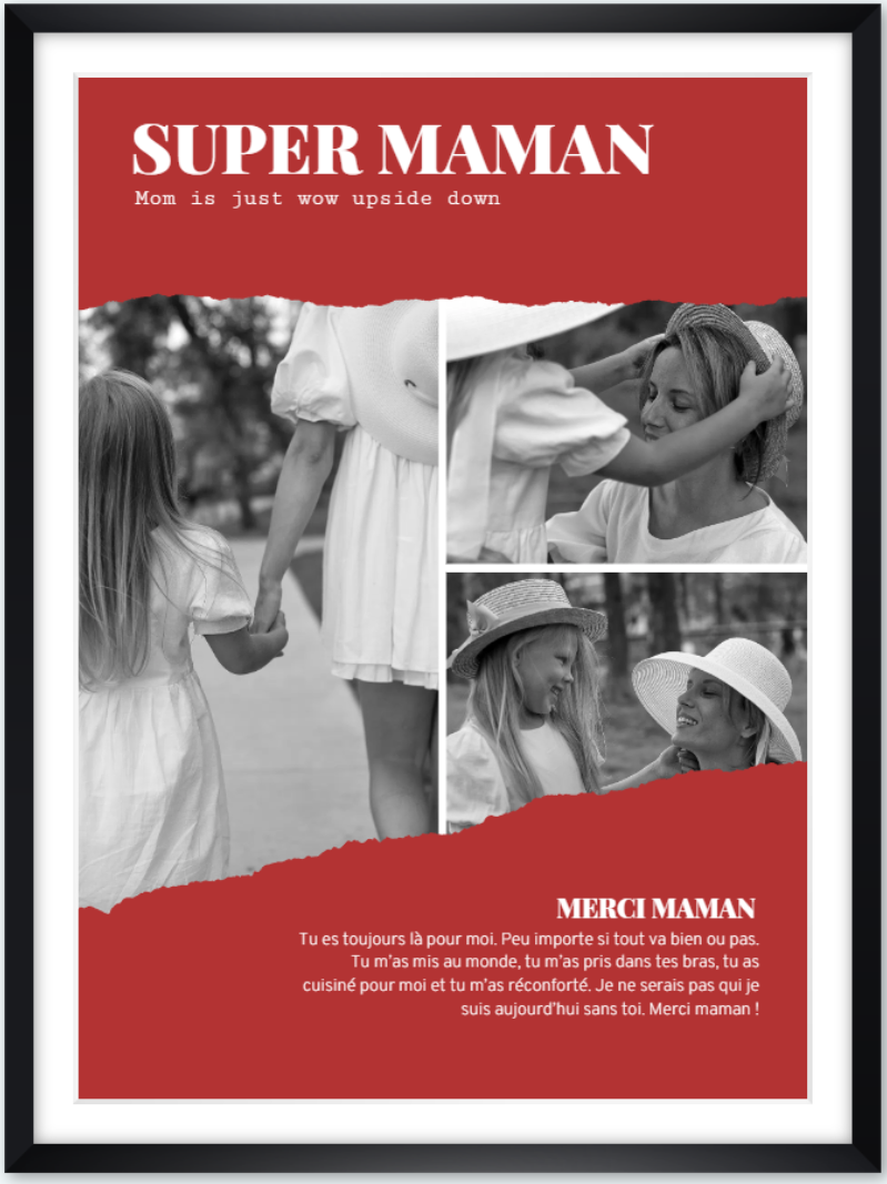 Poster personnalisé Super maman